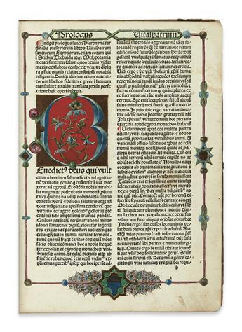 INCUNABULA  HIERONYMUS, Saint.  Vitae sanctorum patrum, sive Vitas patrum.  1483/84